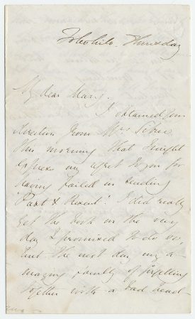 George Eliot letter | Warwickshire County Record Office reference CR3989/1/2/4