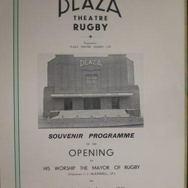 Plaza Theatre Opening Day Programme. | Warwickshire County Record Office reference CR2599/21