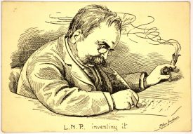'“L.N.P. Inventing it'. | Warwickshire County Record Office reference CR 367/35/10. Credit: S. John Austin.