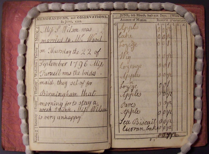 Ladies complete pocket-book, 1777-1797. | Warwickshire County Record Office reference CR 1704.
