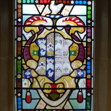 A stained glass window in the bungalow. | Picture by Robert Pitt