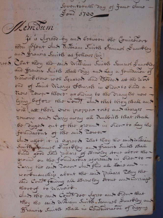 The Commissioners’ Order Book, the Great Fire of Warwick. | Warwickshire County Record Office reference CR1618/WA4/1