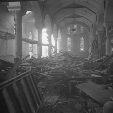 The inside of the church during demolition. | Warwickshire County Record Office reference PH(N) 600/432/4