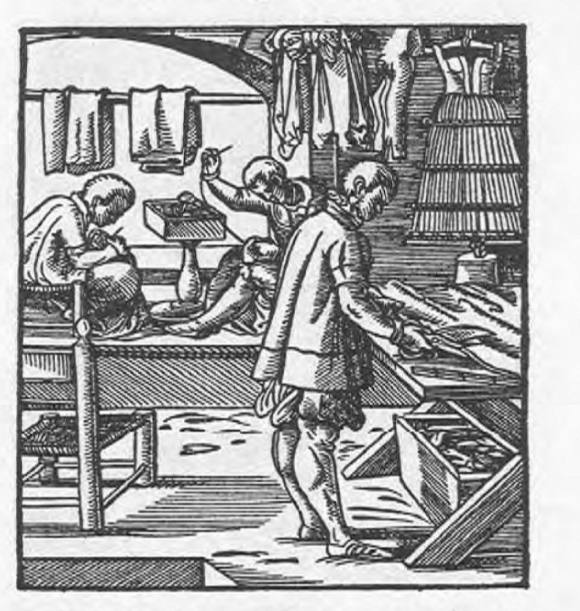 A tailor from Das Ständebuch (The Book of Trades) by Jost Amman. | Released by the British Museum on the W3C open data standard.
