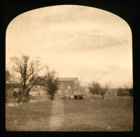 Mill buildings with river and bare trees in foreground; railway viaduct in background | Courtesy of Warwickshire CC, Rugby Library Local Studies Collection; WCRO PH827/5/31; photographer Rev. E. Dew