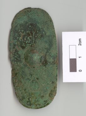Iron Age miniature bronze shield (dated to c.100BC to 50AD) | Image courtesy of Warwickshire Museum