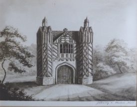 Weston Hall gate house. A drawing of the gate house. | W Hollar and Throckmoreton Estate