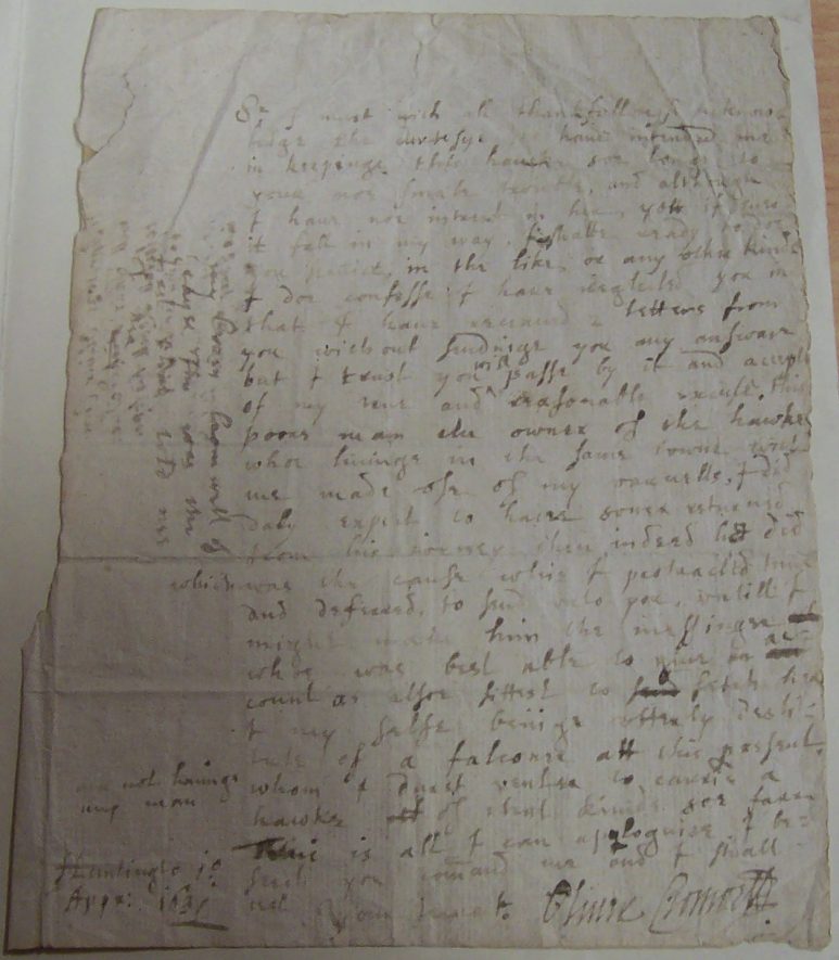 The letter has Cromwell's unmistakeable signature at the bottom right corner. | Warwickshire County Record Office reference CR136/B3