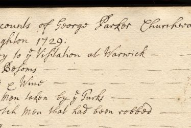 Churchwardens' Account Book, Coughton 1729