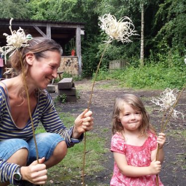 Nature Club - Mother and child outside the outdoor classroom | Kristie Naimo