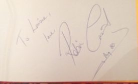 Robin Cousins' autograph. | Image courtesy of Louise Jennings