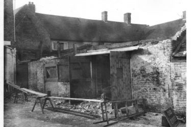 Southam. Demolishing the Garage and Coal Store at the Bull Inn