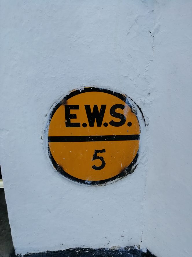EWS sign on the front of a shop on the south side of The Square, Dunchurch, 21st December 2019. | Image courtesy of Gary Stocker