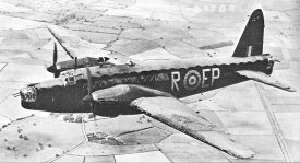 A Wellington bomber in the sky. | Image originally released by the Royal Air Force, and uploaded to https://commons.wikimedia.org/wiki/File:WellingtonBomber.jpg