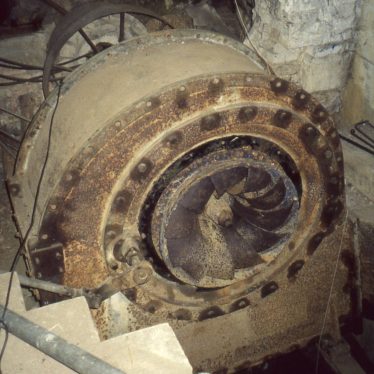 The turbine at Burmington Mill, 1998, after removal of the 'elbow' and showing the rotor. | Tim Booth