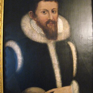 Portrait of man with beard, ruff and fur-trimmed costume | Portrait in the care of Warwick Town Council; photo Anne Langley