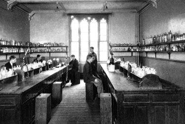 Leamington Spa.  College chemistry laboratory