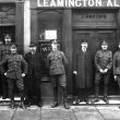 Leamington Spa.  Soldiers standing outside the Railway Inn