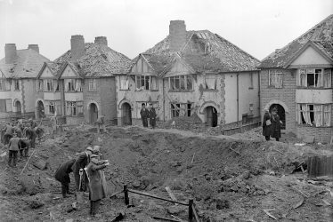Leamington Spa.  Llewellyn Road, bomb damage