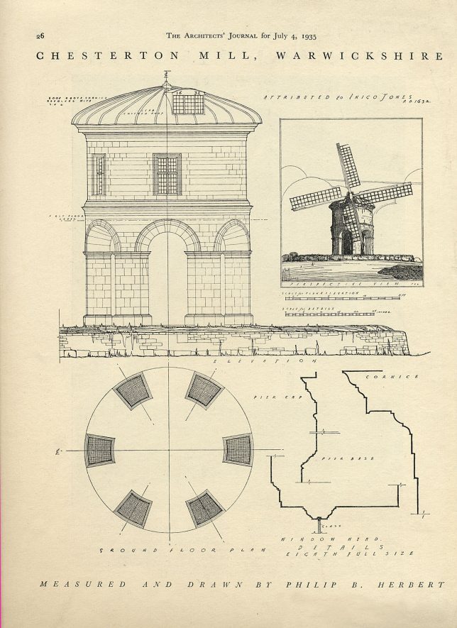 Chesterton,  Windmill - architects drawing
