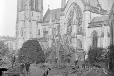 Leamington Spa.  All Saint's Church, bomb damage