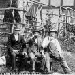 Hunningham.  Red Lion with drinkers outside