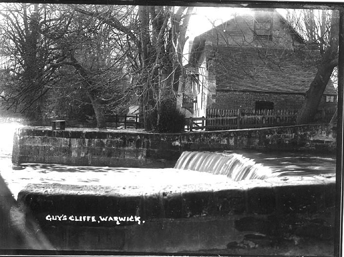 Saxon Mill and the weir and mill pond, Guy's Cliffe, Warwick.  1930s |  IMAGE LOCATION: (Warwickshire County Record Office)