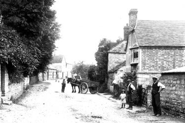 Ardens Grafton.  Horse and cart in village