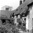 Long Marston.  Thatched cottages
