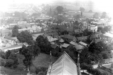 Warwick.  View east from St Mary's Church Tower