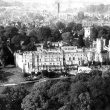 Warwick.  Aerial view of Castle and town