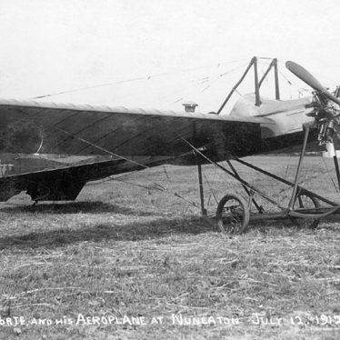 Nuneaton.  Lt. Porte with aeroplane