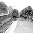 Warwick.  Railway Station, derailed locomotive