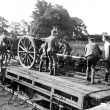 Rugby.  Howitzer Battery at the G.C.R Railway Station