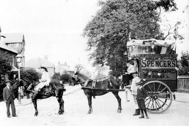 Rugby.  Spencer's Clothing Market, horse drawn vehicle