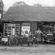 Lapworth.  Daimler car outside garage