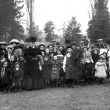 Lea Marston.  Hams Hall, group of people in grounds