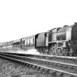 Rugby.  Railway train on the troughs