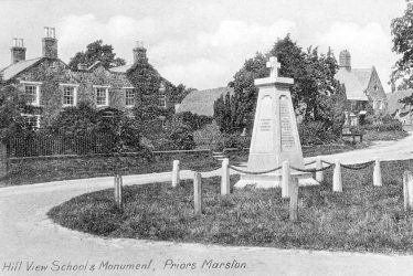 Priors Marston.  Hill View School and Monument