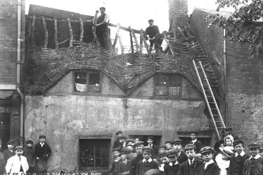 Rugby.  Building destroyed by fire