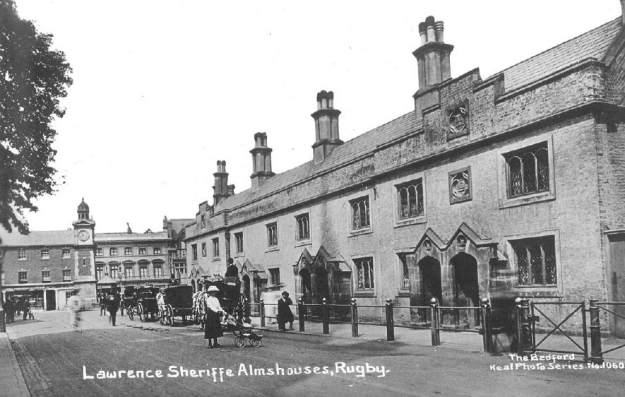 Lawrence Sheriff Almshouses, Rugby.  1900s |  IMAGE LOCATION: (Warwickshire County Record Office)