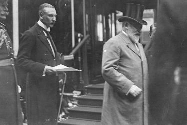Rugby.  King Edward VII arriving on a visit.
