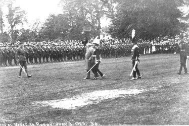 Rugby.  Military parade on royal visit