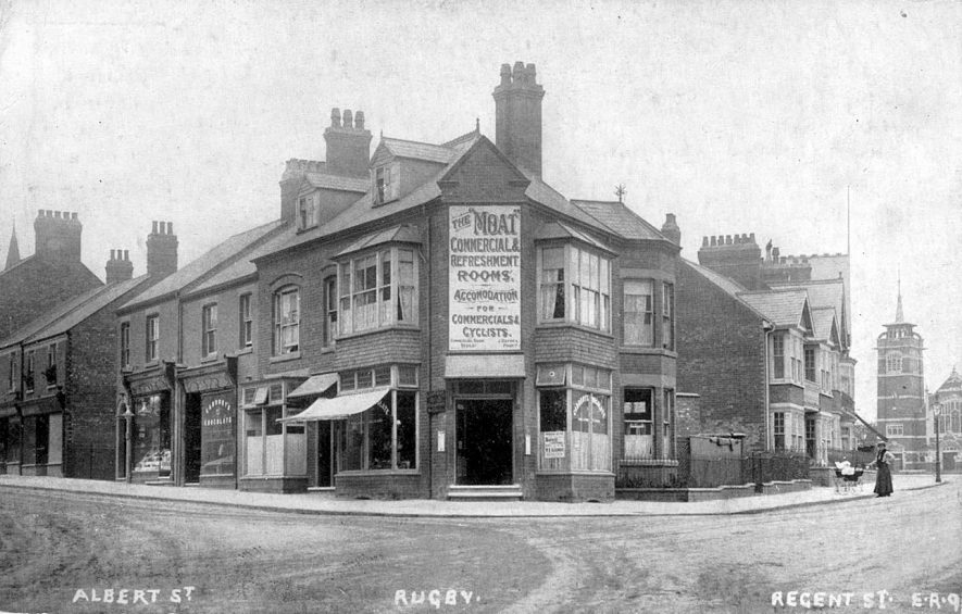 Corner of Albert Street and Regent Place, Rugby.  The 
