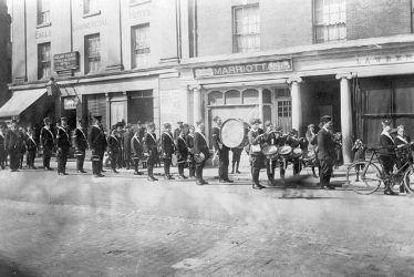 Rugby.  Market Place, Boys Brigade parade