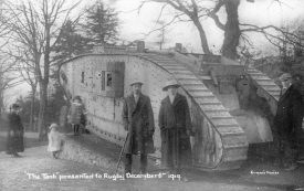 A tank from the 1914-18 war, Rugby. |  IMAGE LOCATION: (Warwickshire County Record Office)