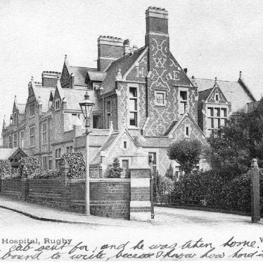 View of St Cross Hospital, Barby Road, Rugby.  Postmark 1903 |  IMAGE LOCATION: (Warwickshire County Record Office)