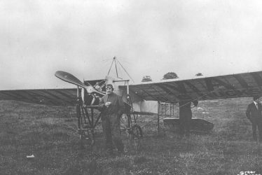 Rugby.  B.C. Hucks with his aeroplane