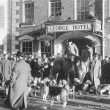 Shipston on Stour.  Hunt meet outside the George Hotel