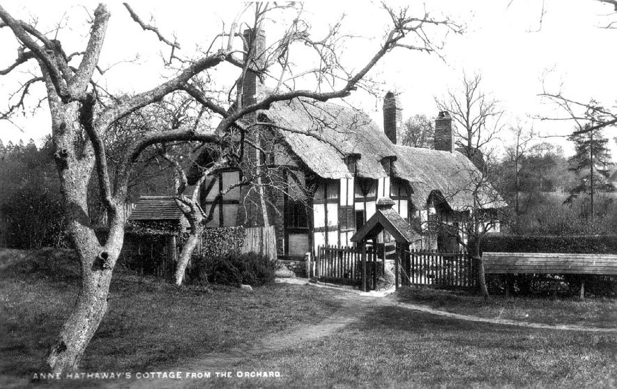 Anne Hathaway's Cottage, from the orchard.  1930s |  IMAGE LOCATION: (Warwickshire County Record Office)